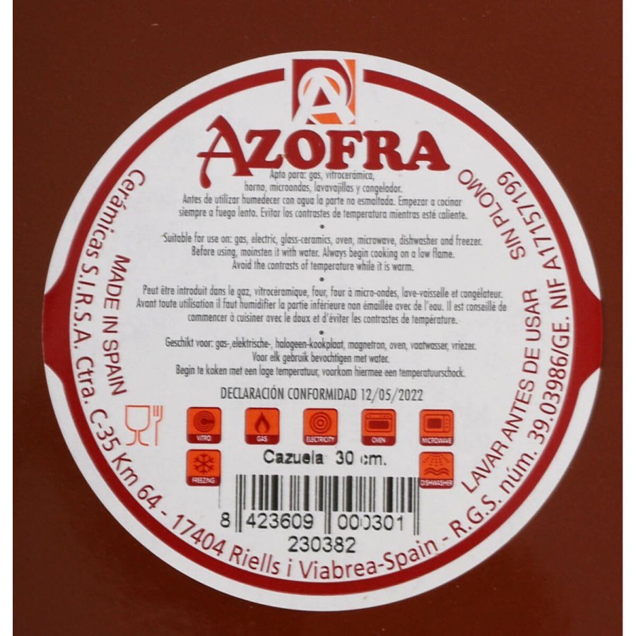Kasserolle Azofra Bagt ler 31 x 29,5 x 7,5 cm (4 enheder) #7