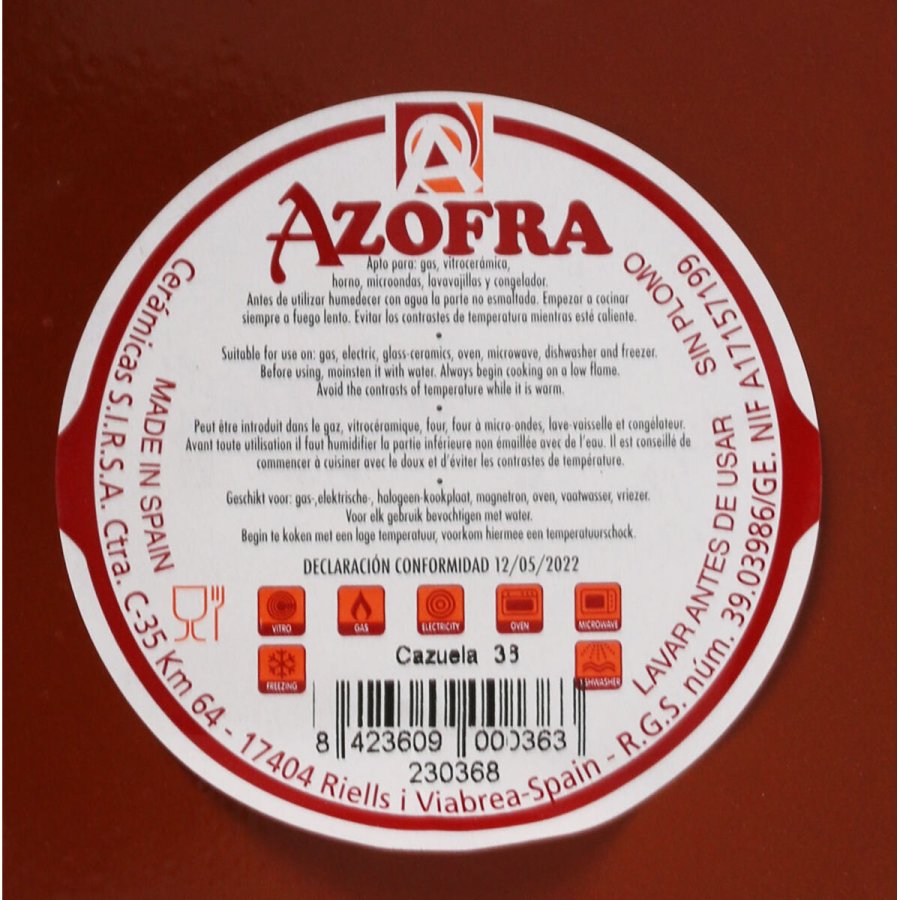 Kasserolle Azofra Bagt ler 38,5 x 36 x 7,5 cm (4 enheder) #7