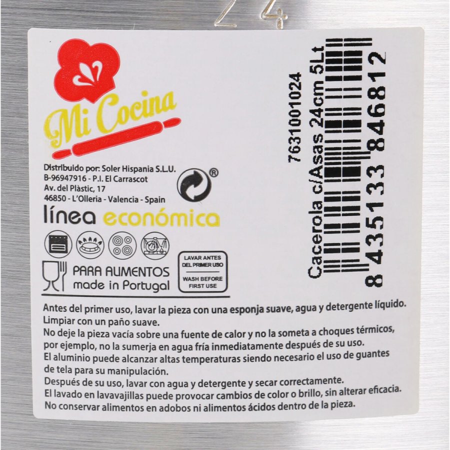 Gryde Med Lg Aluminium 31,3 x 26,5 x 13,5 cm (8 enheder) #7