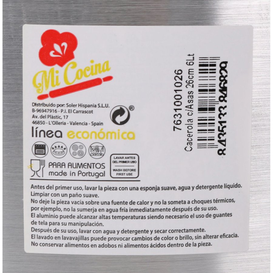 Gryde Med Lg Aluminium 33,5 x 28 x 15 cm (8 enheder) #7
