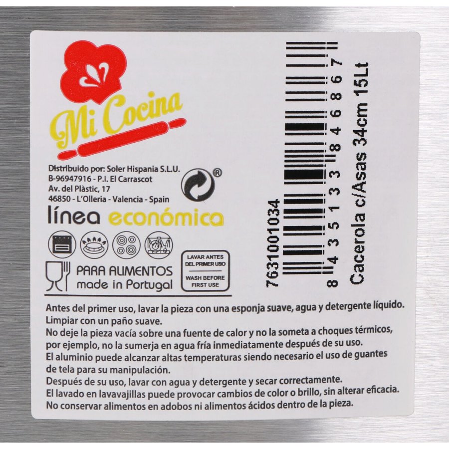 Gryde Med Lg Aluminium 43 x 36 x 16 cm (3 enheder) #7