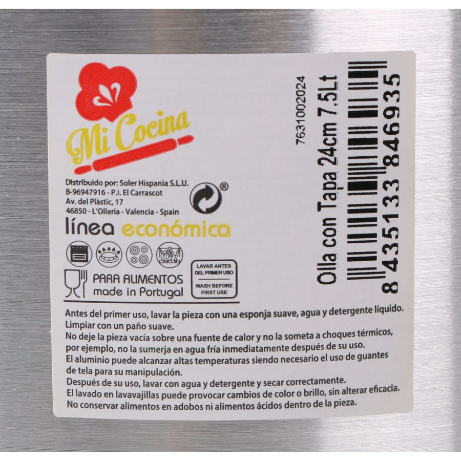 Gryde med lg Aluminium 31,5 x 26 x 21 cm (8 enheder) #7