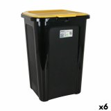 Skraldespand Tontarelli Coverline Gul 44 L Sort 38,5 x 34,5 x 54,5 cm (6 enheder) #1