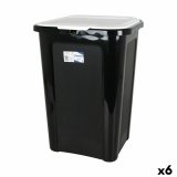 Skraldespand Tontarelli Coverline Hvid 44 L Sort 38,5 x 34,5 x 54,5 cm (6 enheder) #1