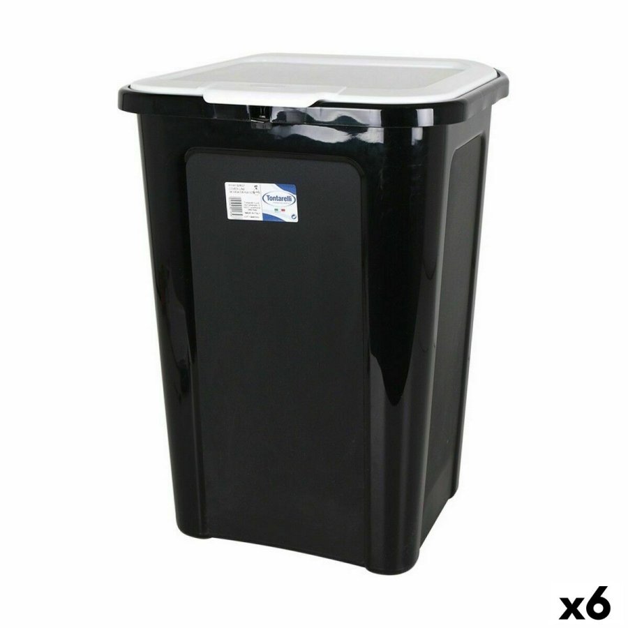 Skraldespand Tontarelli Coverline Hvid 44 L Sort 38,5 x 34,5 x 54,5 cm (6 enheder) #1