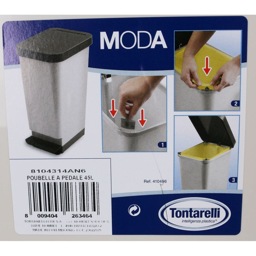 Papirkurv med pedal Tontarelli Moda Brun (4 enheder) #9