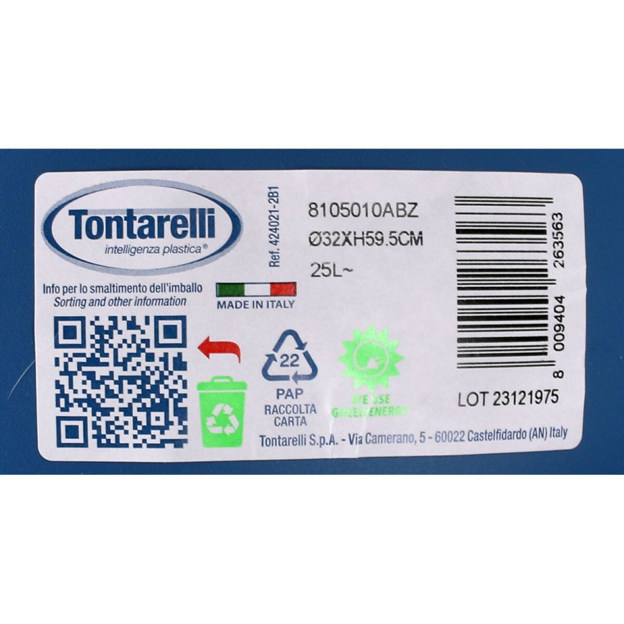 Skraldespand Tontarelli Small hoop Bl 25 L 32 x 59,5 cm (10 enheder) #9