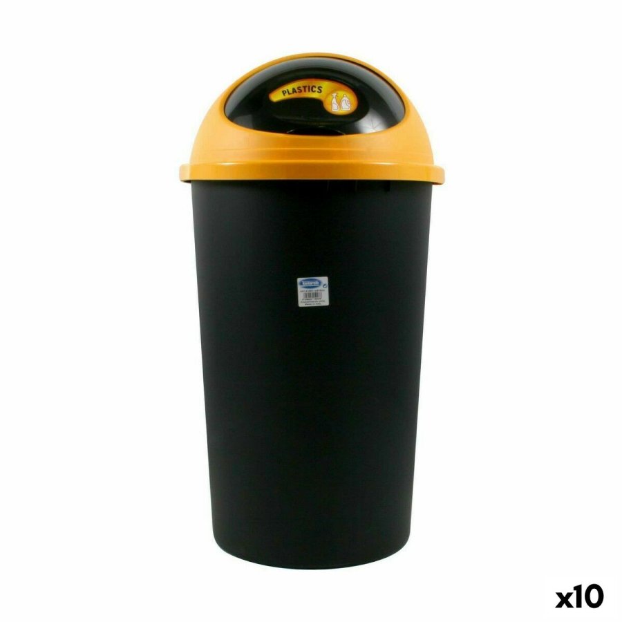 Skraldespand Tontarelli Big hoop Gul Sort 50 L (10 enheder) #1