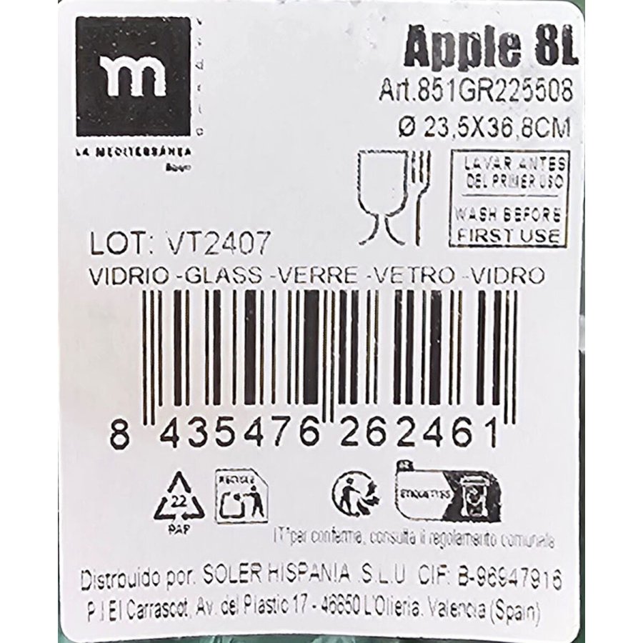 Dekorativ beholder La Mediterrnea Apple Glas (2 enheder) #3