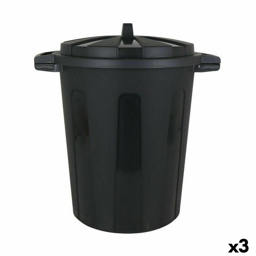 Skraldespand Dem 100 L Sort 64 x 54 x 68 cm (3 enheder) #1