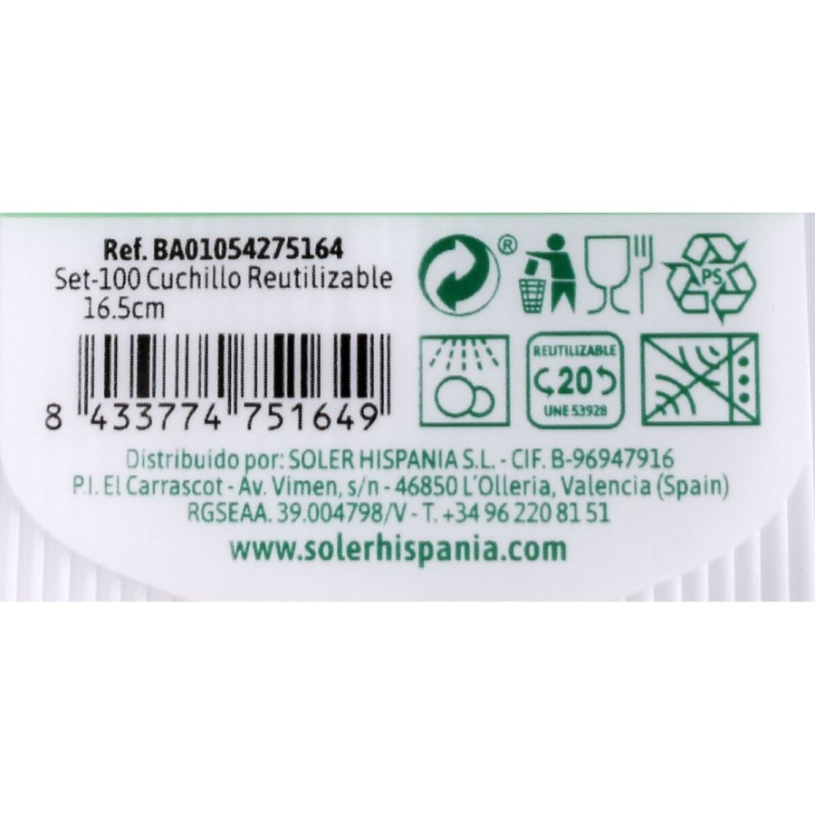 Knivst Algon Genanvendelig Hvid 20 enheder 16,5 cm #10