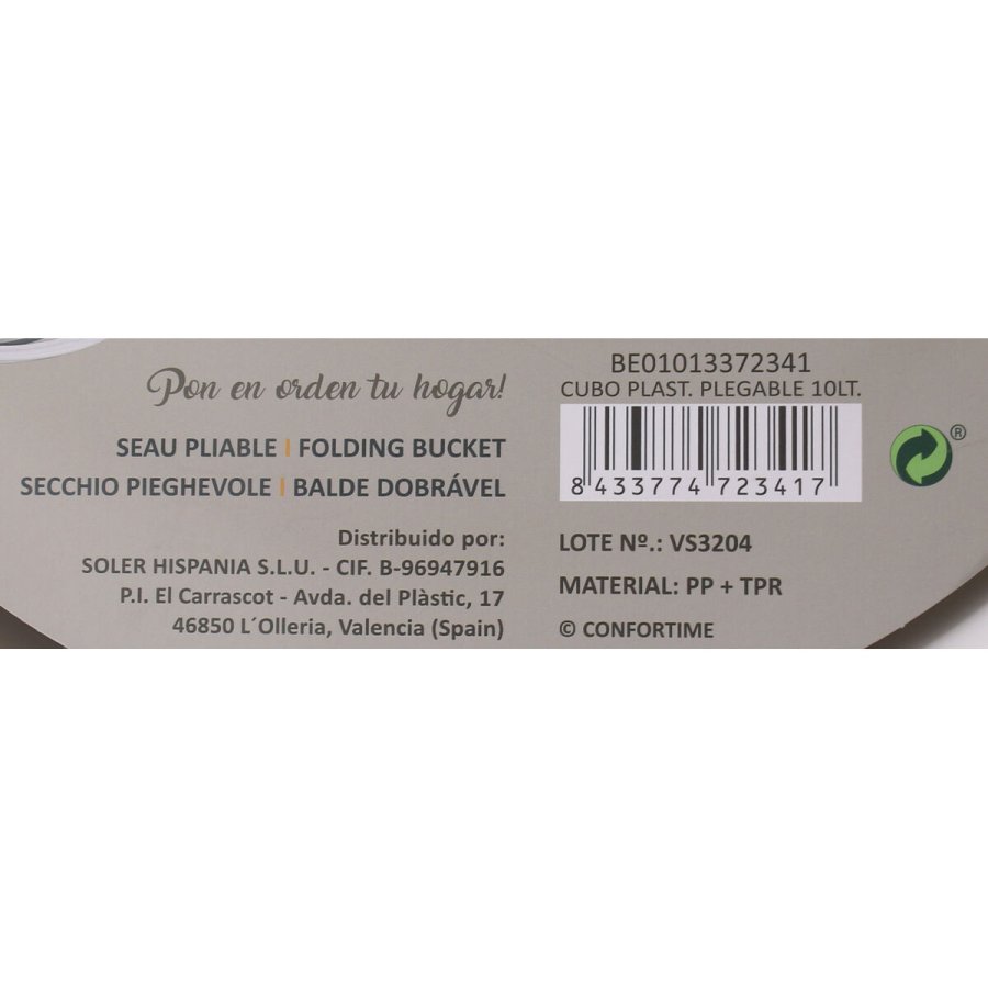 Spand med hanke Confortime 10 L 34 x 33 x 25 cm (12 enheder) #4