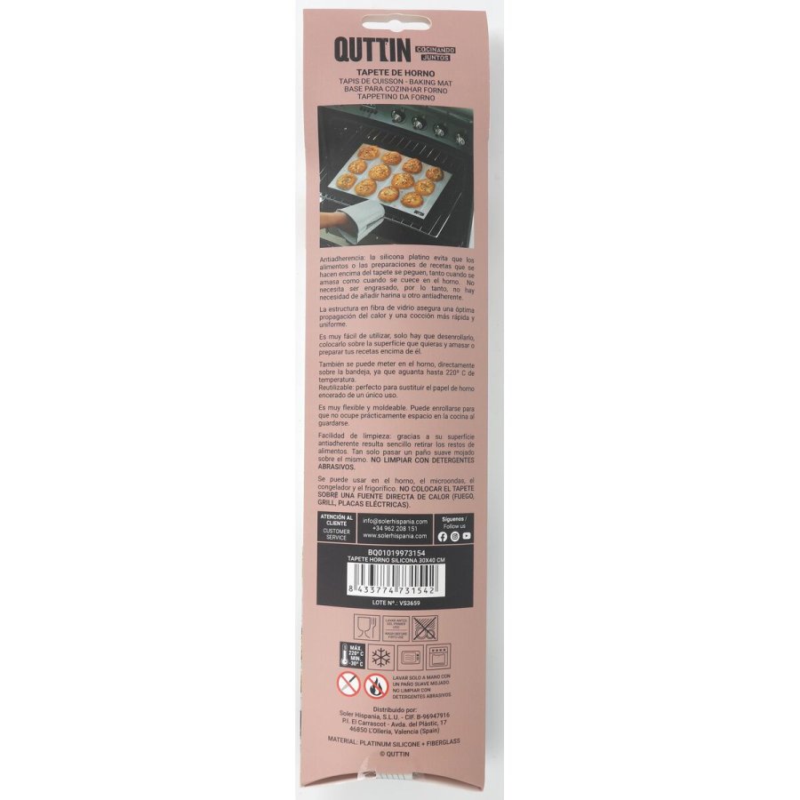 Baking mat Quttin Silikone 30 x 40 cm (24 enheder) #10