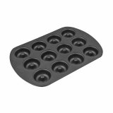 Bageform Quttin Sort Kulstofstl Donuts 26,5 x 18 x 2 cm (12 enheder) #4