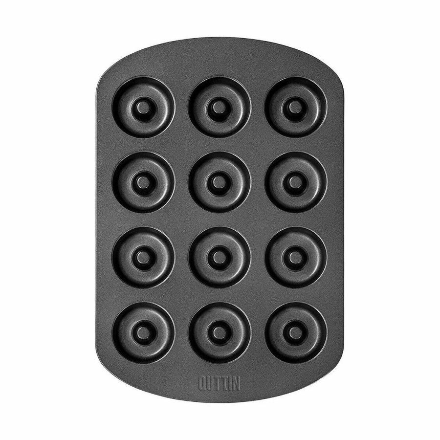 Bageform Quttin Sort Kulstofstl Donuts 26,5 x 18 x 2 cm (12 enheder) #7