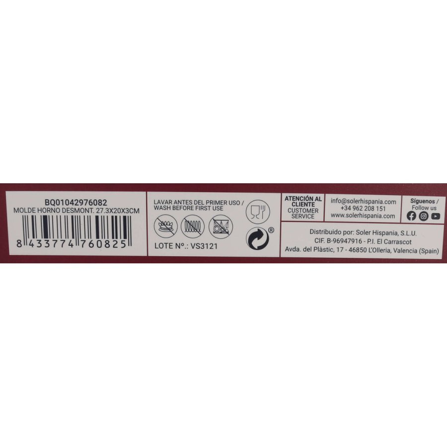 Aftagelig form Quttin Rektangulr 27,3 x 20 x 3 cm (6 enheder) #7
