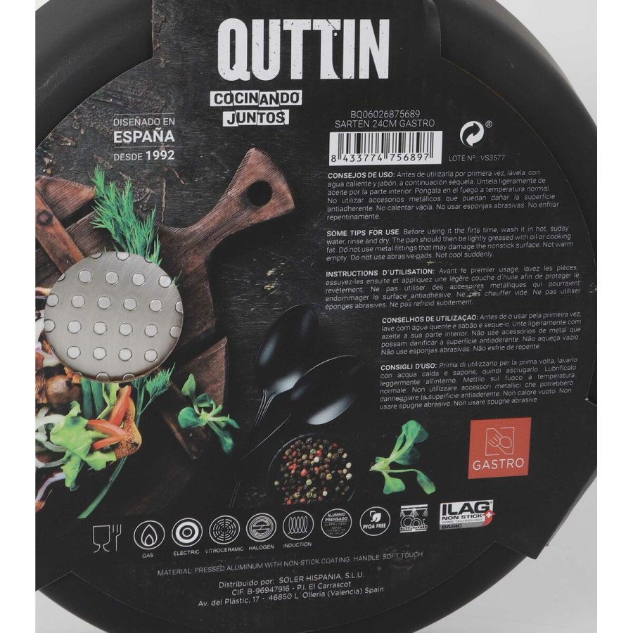 Stegepande Quttin Gastro Sort Orange 43 x 25 x 5 cm (6 enheder) #10
