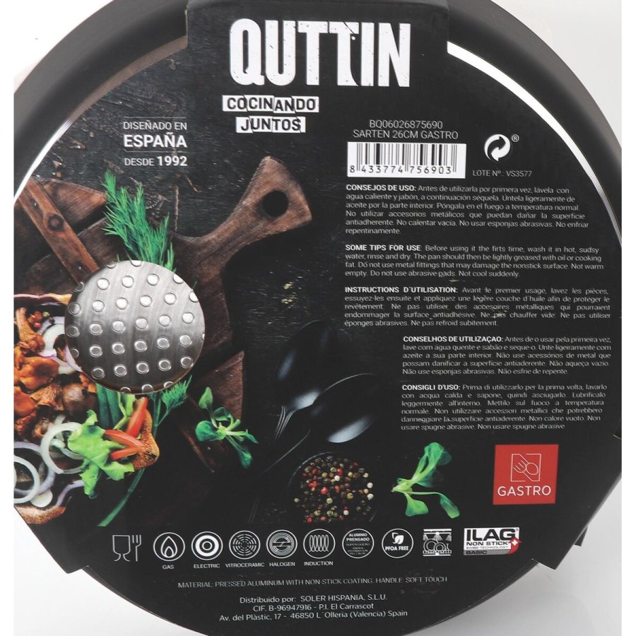 Stegepande Quttin Gastro Sort Orange 42 x 27,5 x 5,4 cm (6 enheder) #10