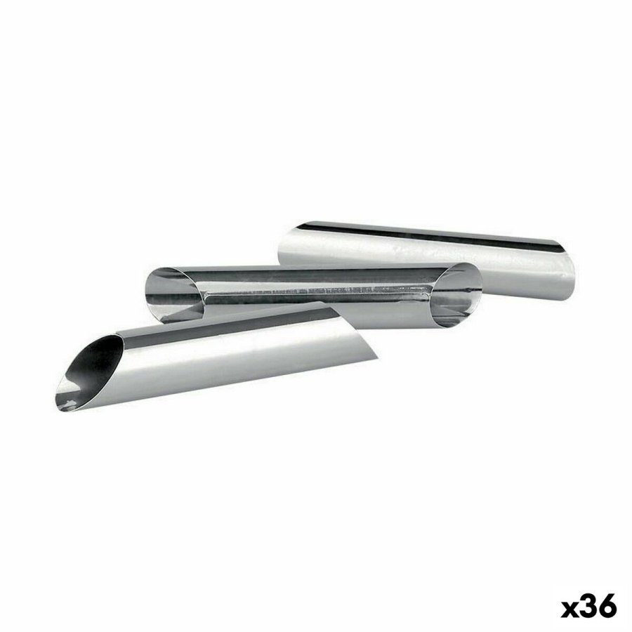 St med kagedser Wooow Rustfrit stl Slvfarvet Stl 3 Dele 2,5 x 12,5 cm (36 Enheder) (3 pcs) #1