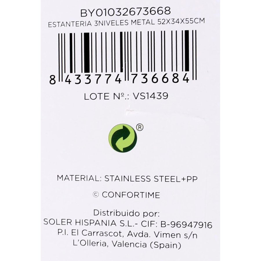 Hylder Confortime Metal Hvid 52 x 34 x 55 cm (2 enheder) #3