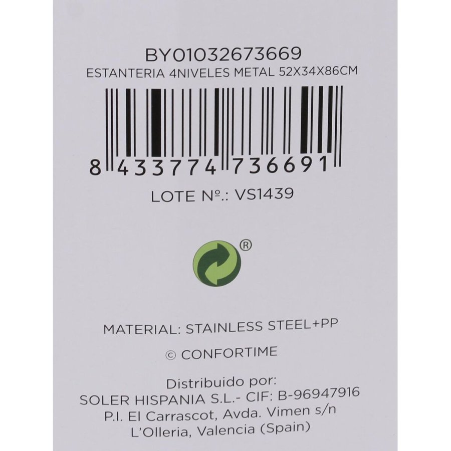 Hylder Confortime Metal Hvid 52 x 34 x 86 cm (2 enheder) #3