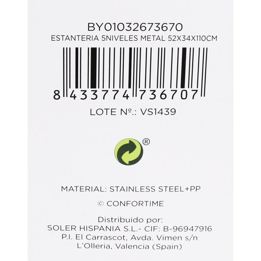 Hylder Confortime Metal 52 x 34 x 110 cm (2 enheder) #3