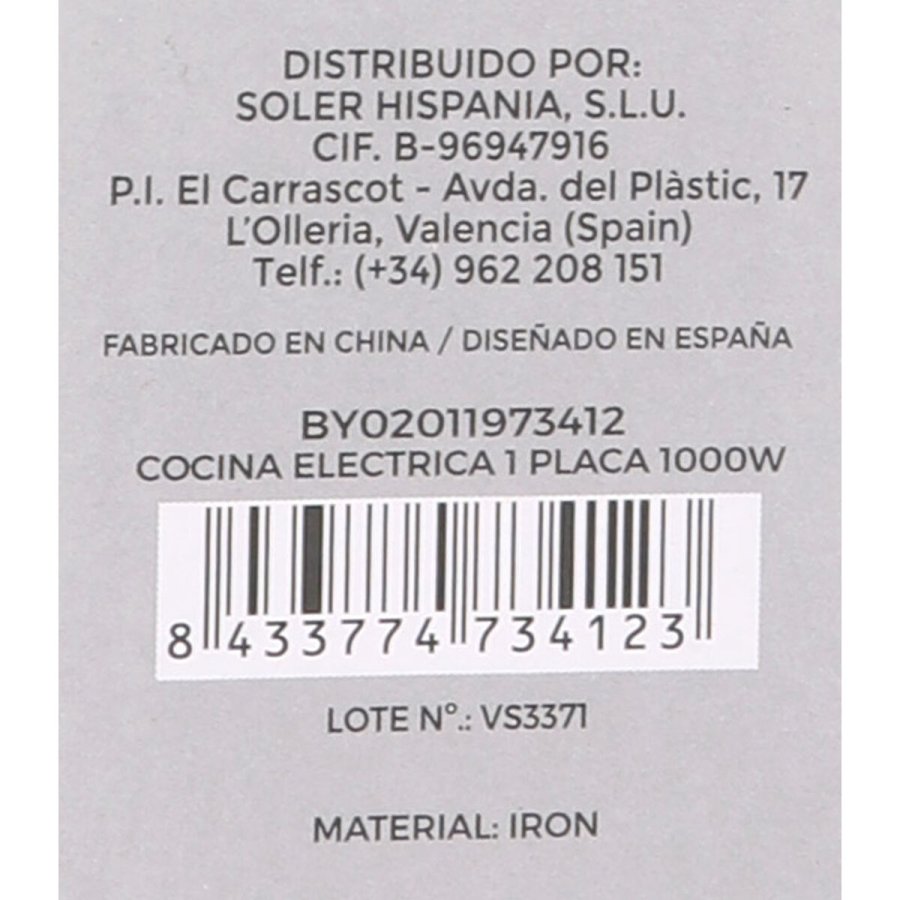 Elektrisk Varmeplade Algon 1000 W (4 enheder) 1 Ildsted #7