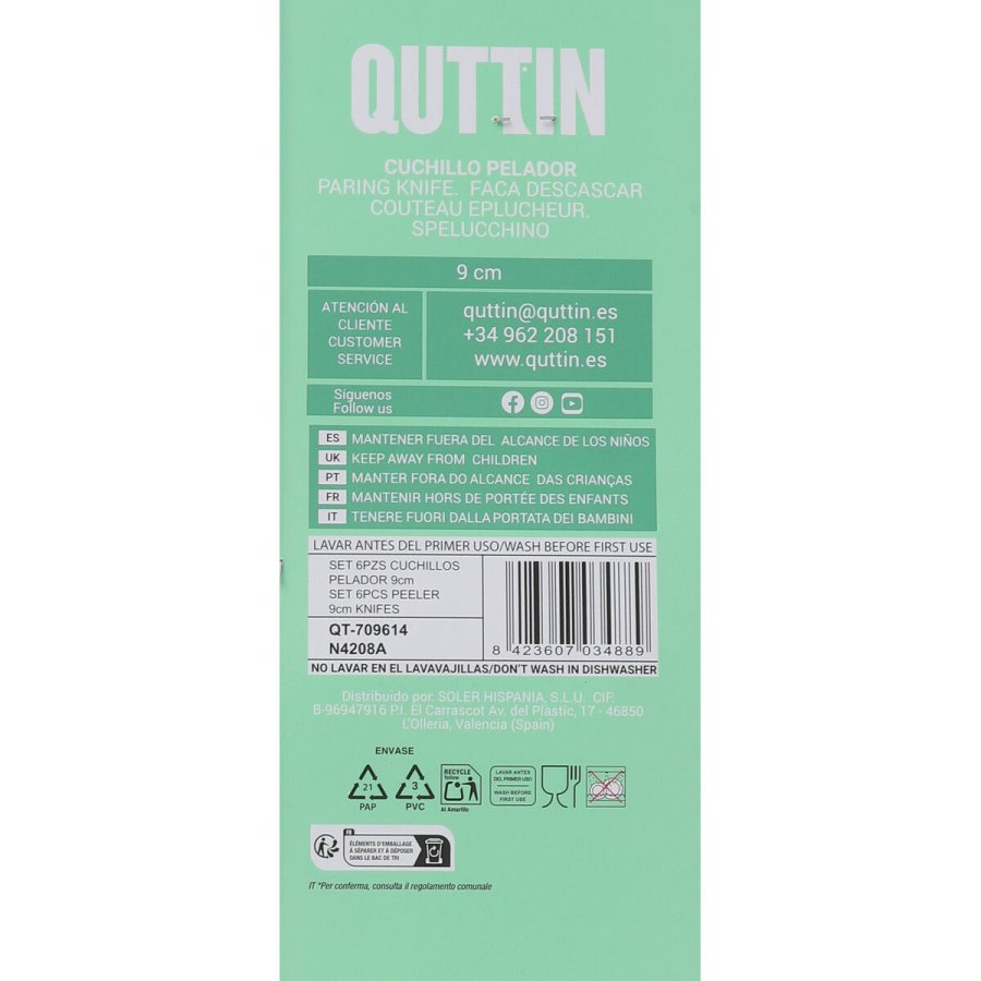 Skrlknivsst Quttin Basic 6 Dele 19,5 x 2 x 1 cm (12 enheder) #10