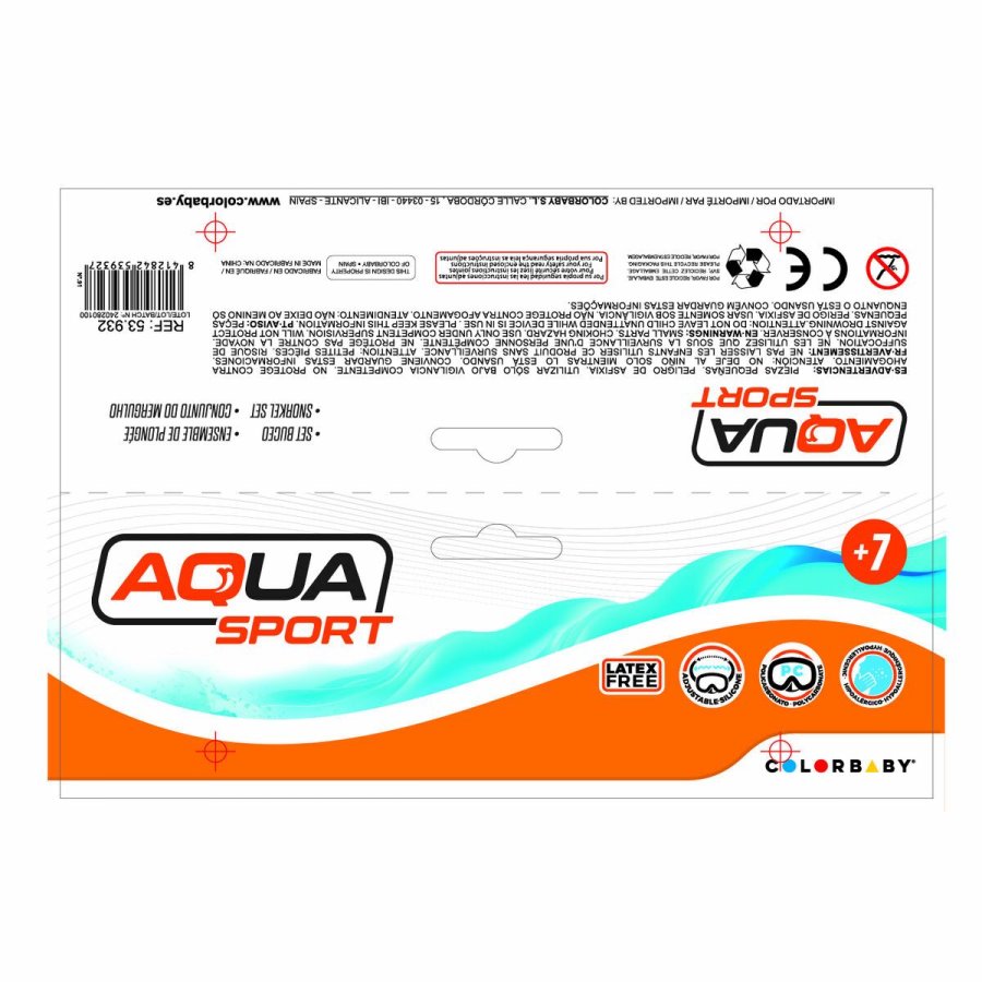 Snorkel beskyttelsesbriller og rr AquaSport Brns #36
