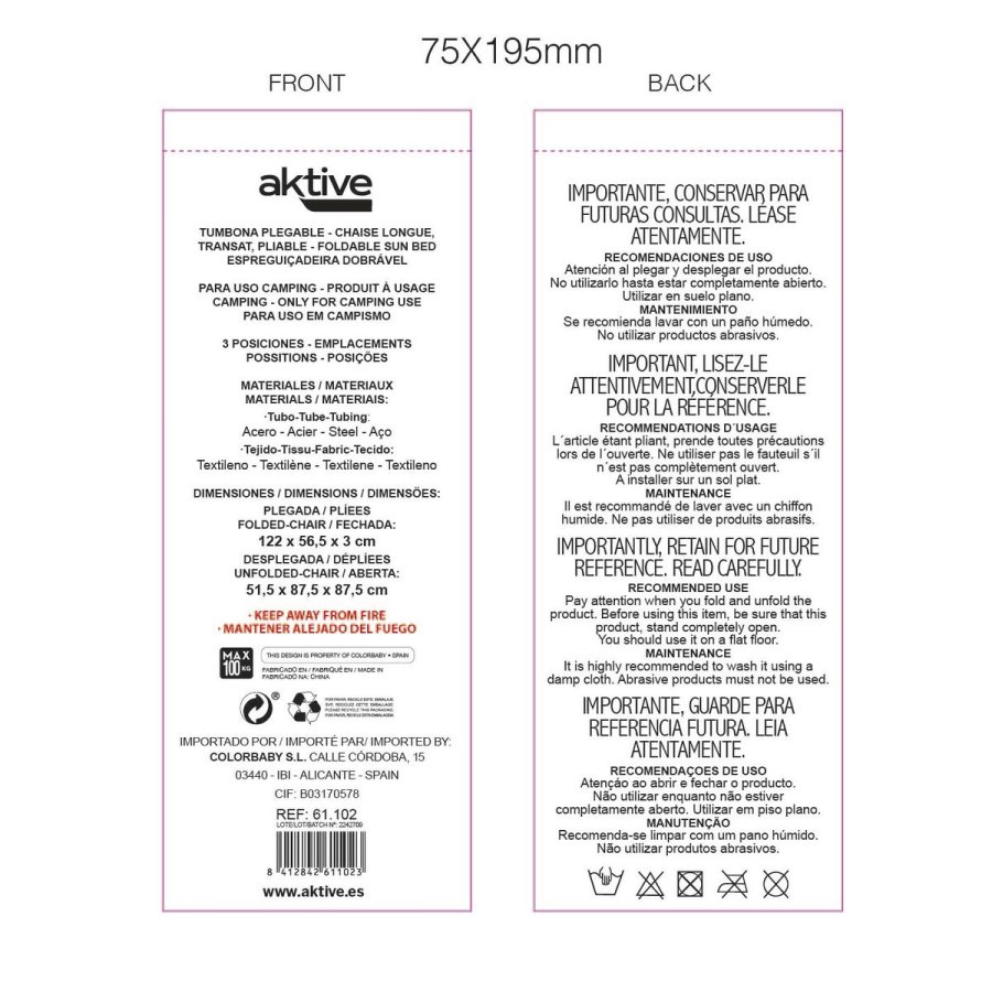 Liggende lounder Aktive Sort 53 x 87 x 78 cm (4 enheder) #3