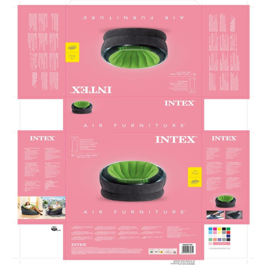 Oppustelige lnestol Intex Empire 112 x 109 x 60 cm Grn (3 enheder) #19