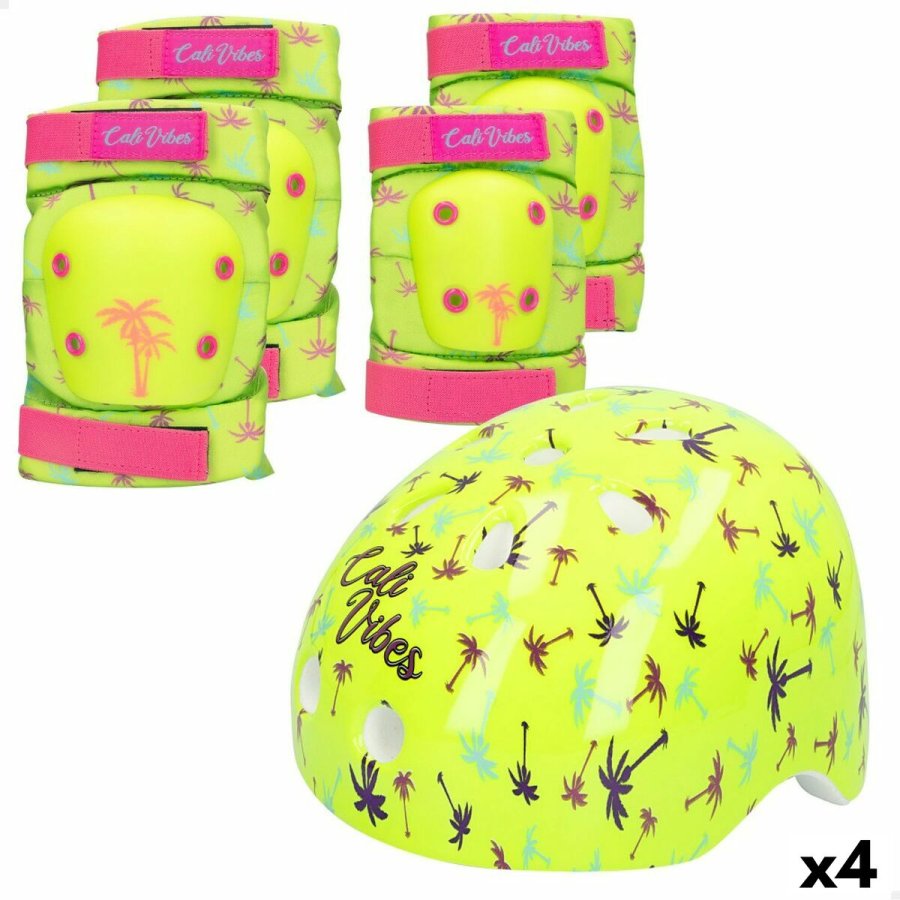 Sportsbeskyttelsesst Colorbaby Neon Cali Vibes Gul (4 enheder) #1