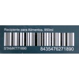 Hermetisk madkasse Santa Clara Gr� 850 ml 15,6 x 6,8 cm (4 enheder) #3