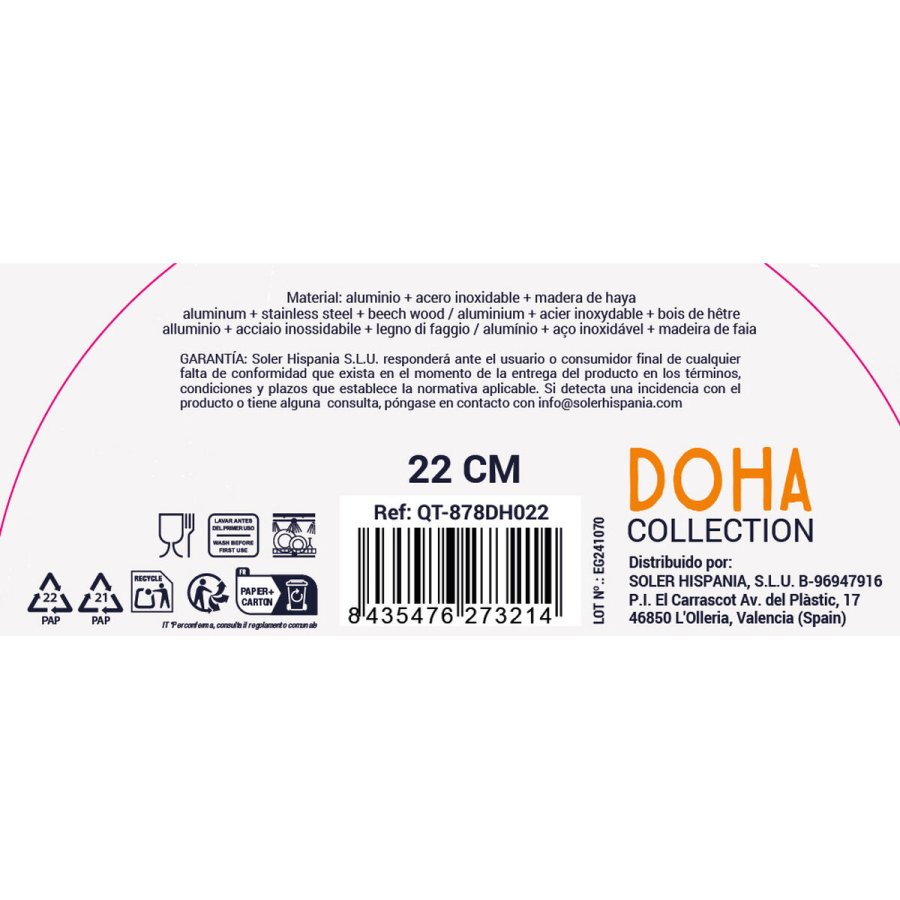 Stegepande Quttin Doha Smedet aluminium 45 x 22 x 5 cm (6 enheder) #7