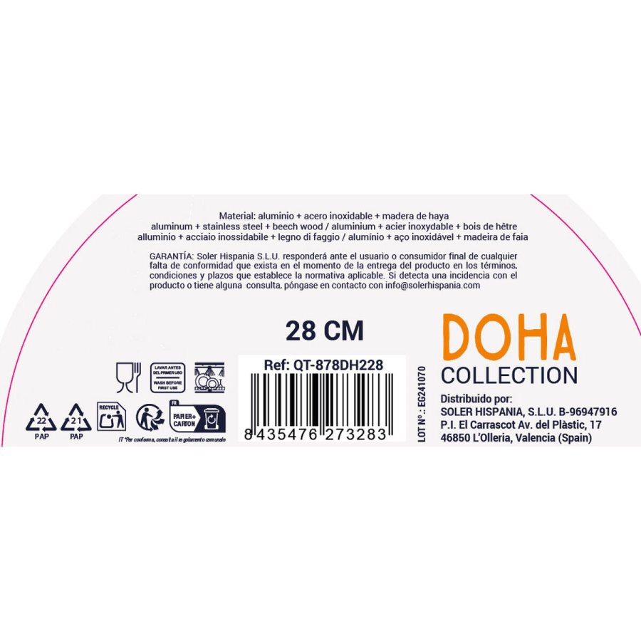 Wok Pande Quttin Doha Smedet aluminium 50 x 28 x 9 cm (6 enheder) #7