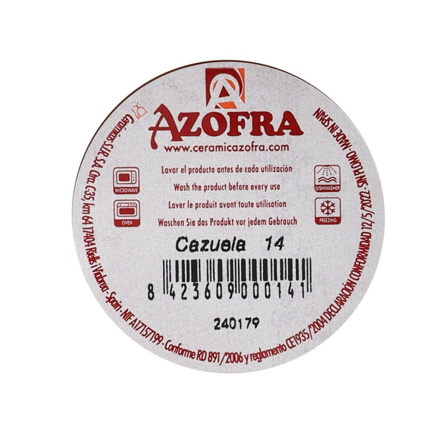 Kasserolle Azofra Bagt ler  14 x 14 x 3,3 cm (24 enheder) #7