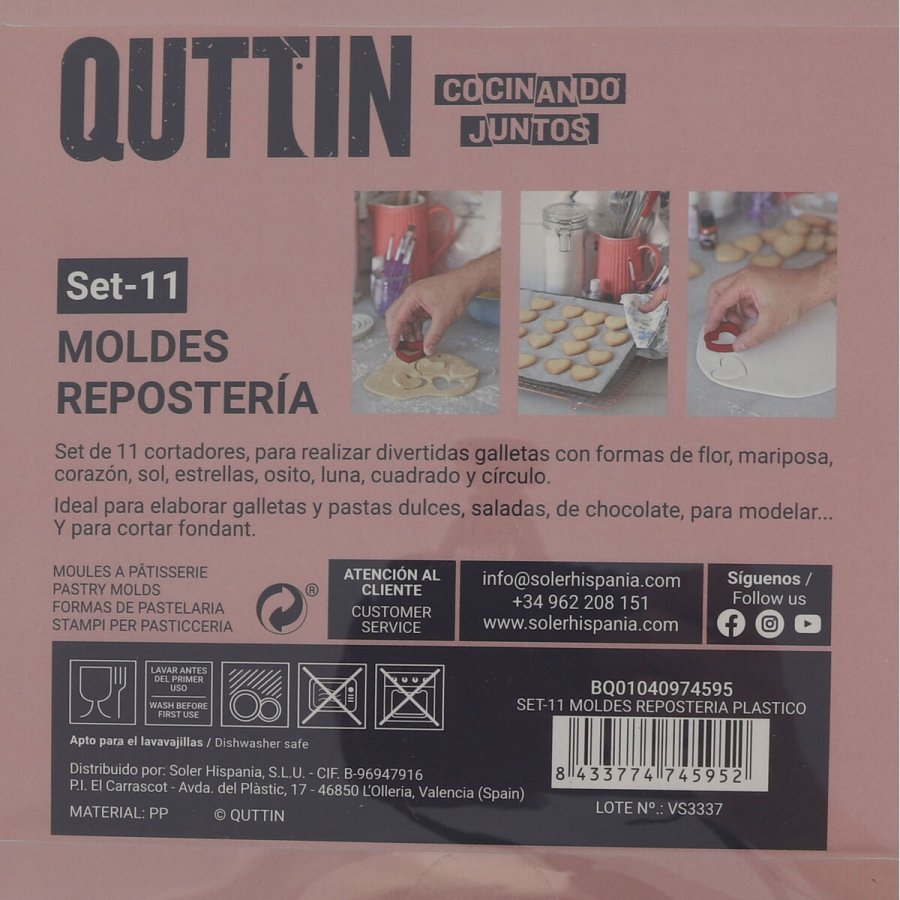 Moldes para Galletas Quttin Multifarvet Kiks Figurer 11 Dele (36 Enheder) #7