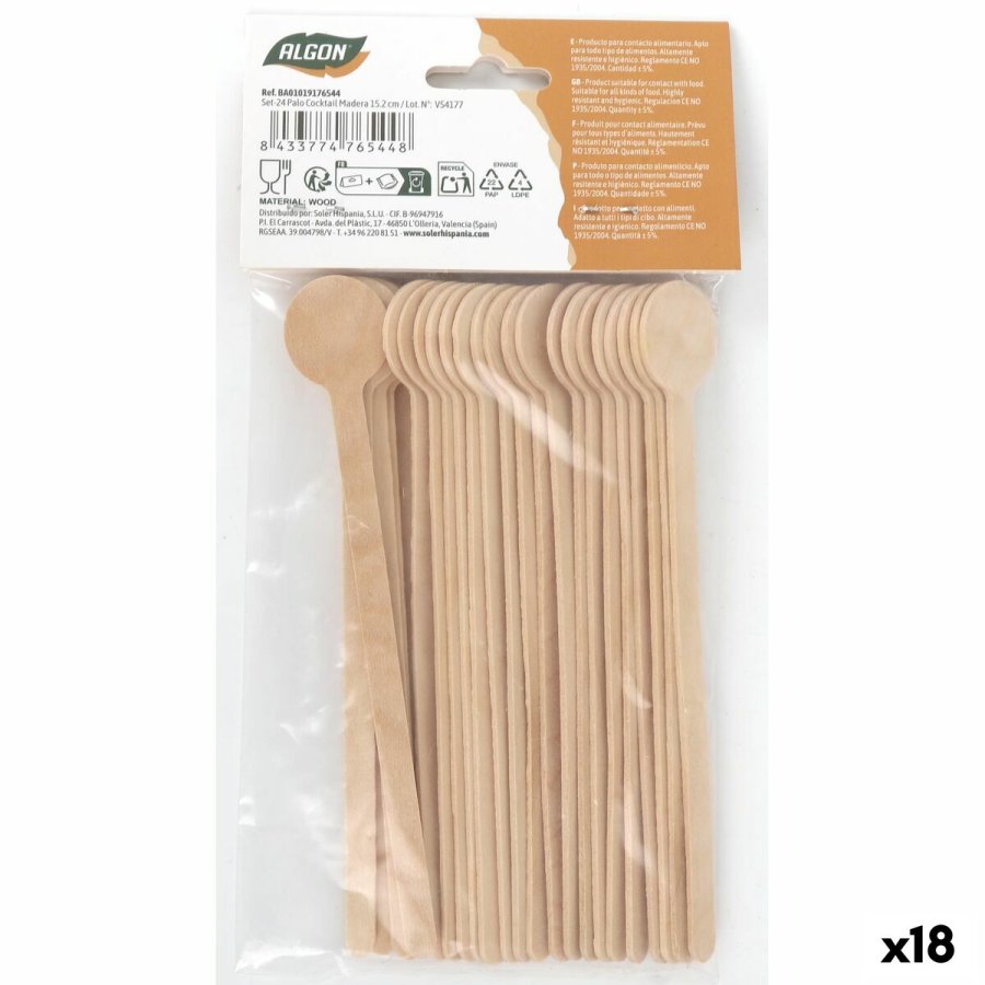 St med skeer Algon Tr 15,2 cm 24 Dele (18 enheder) #1