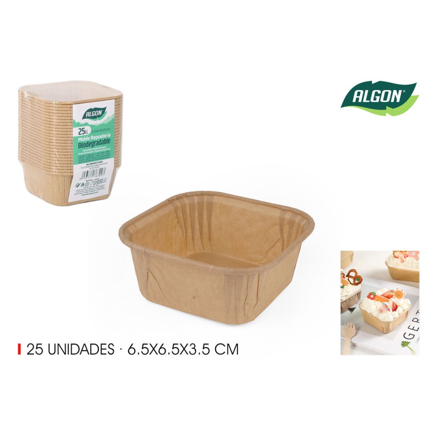 St med kagedser Algon Papir 6,5 x 6,5 x 3,5 cm 25 Dele (36 Enheder) #4