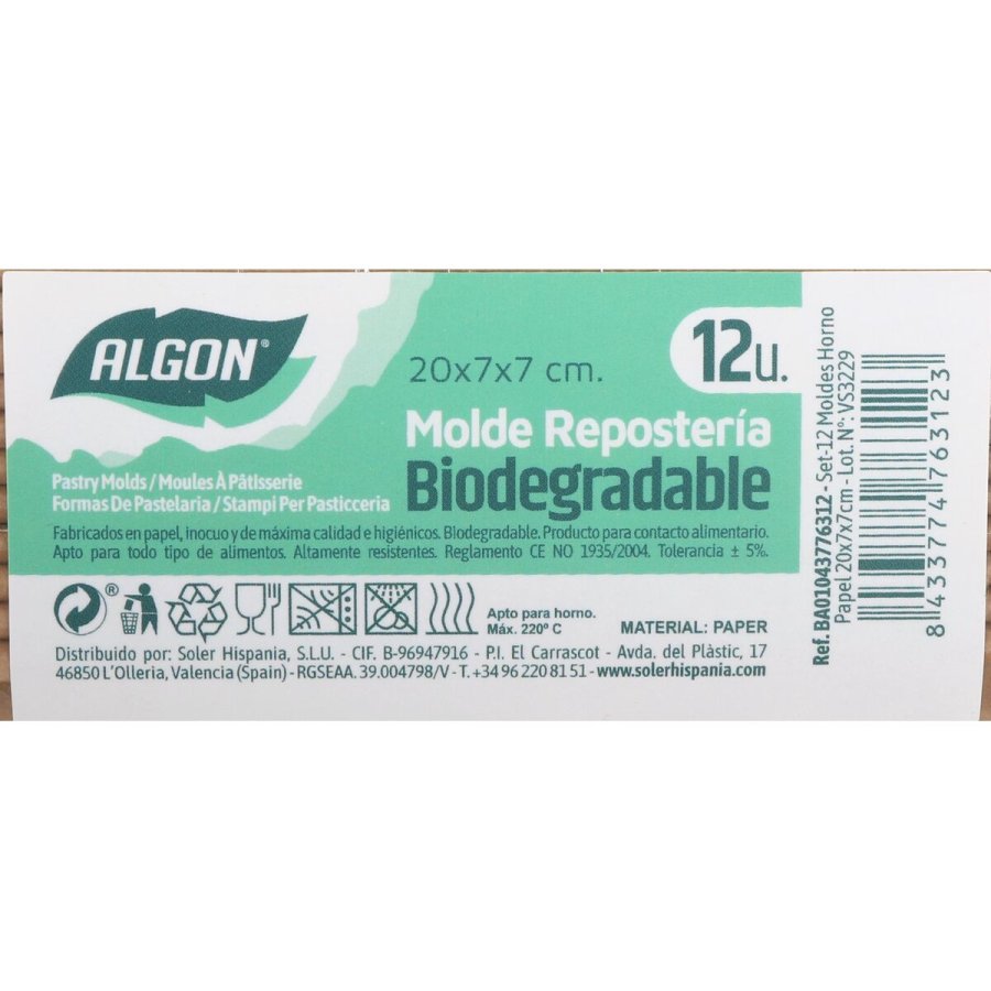St med kagedser Algon Papir 20 x 7 x 7 cm 12 Dele (24 enheder) #16