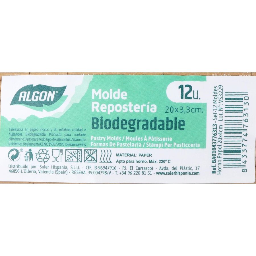 St med kagedser Algon Papir 20 x 4 cm 12 Dele (24 enheder) #16