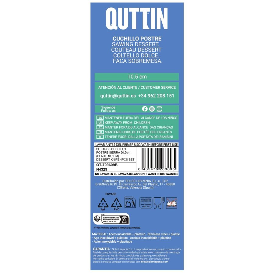 Spiseske Quttin YVORY 10,5 cm 4 Dele (18 enheder) #10
