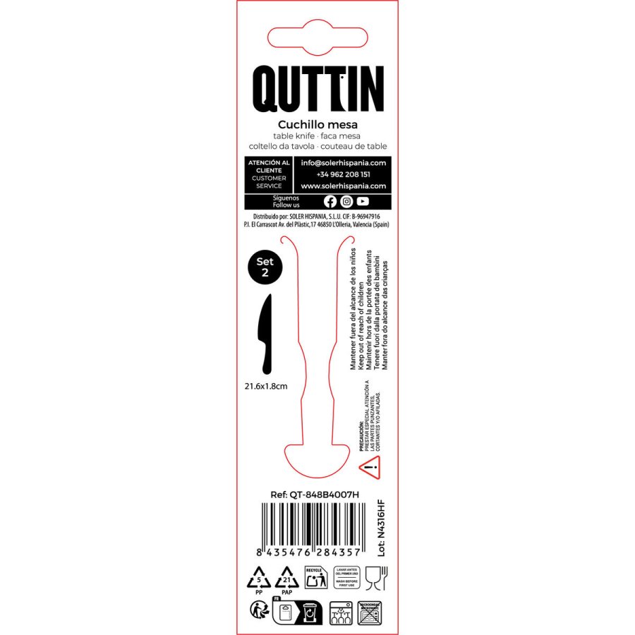 Knivst Quttin Classic Slvfarvet Rustfrit stl 21,6 x 1,8 cm 2 Dele (12 enheder) #7