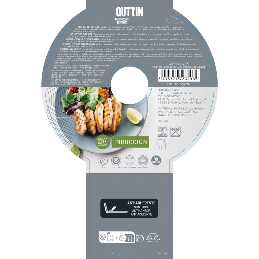 Wok Pande Quttin 28 cm (6 enheder) #1