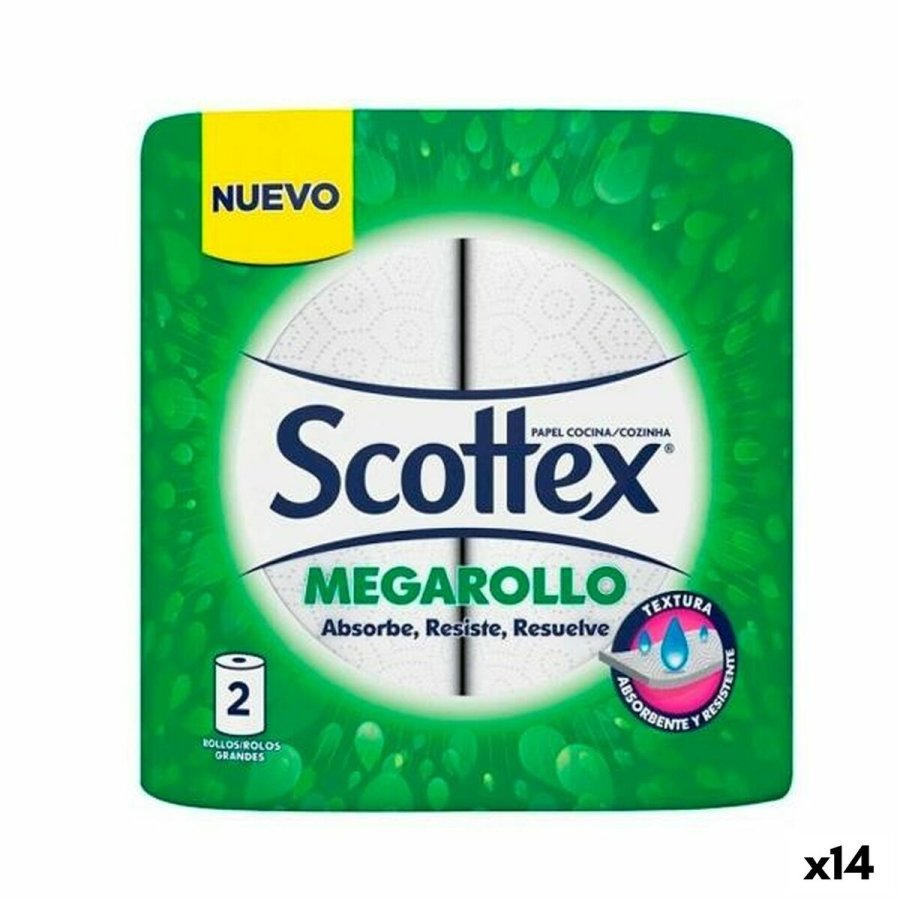 Kkkenrulle Scottex MEGARROLLO Hvid 2 Dele (14 enheder) #1