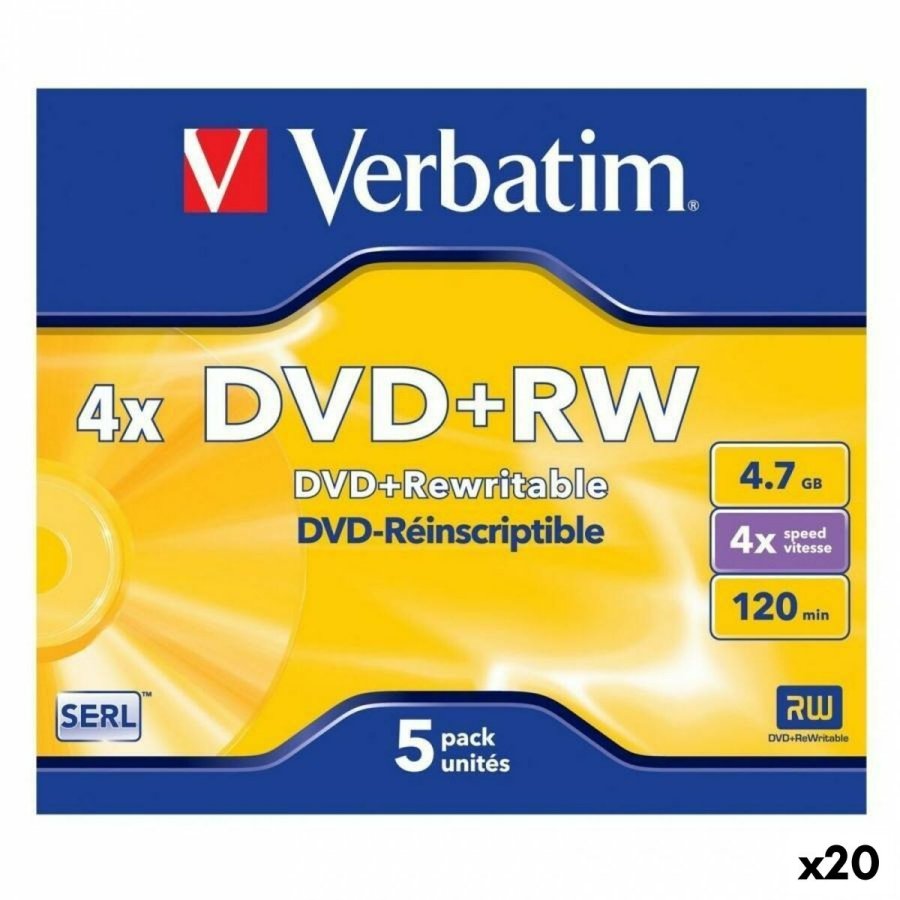 DVD+RW Verbatim 4,7 GB 4x 5 Dele (20 enheder) #1
