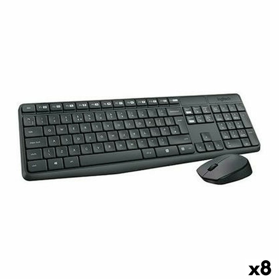 Tastatur og mus Logitech MK235 Sort Spansk qwerty (8 enheder) #1