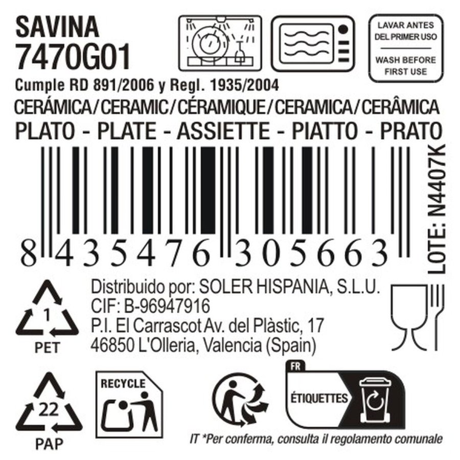 Dyb tallerken La Mediterr�nea Savina � 20 cm (12 enheder) #4