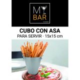 Spand med hanke My Bar S�lvfarvet St�l 15 x 10 x 15 cm (24 enheder) #7