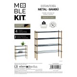 Hylder MobleKit Metal Bambus 63 x 26 x 75 cm (4 enheder) #5